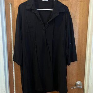 🐻Ekouaer - Black Half Sleeve Blouse